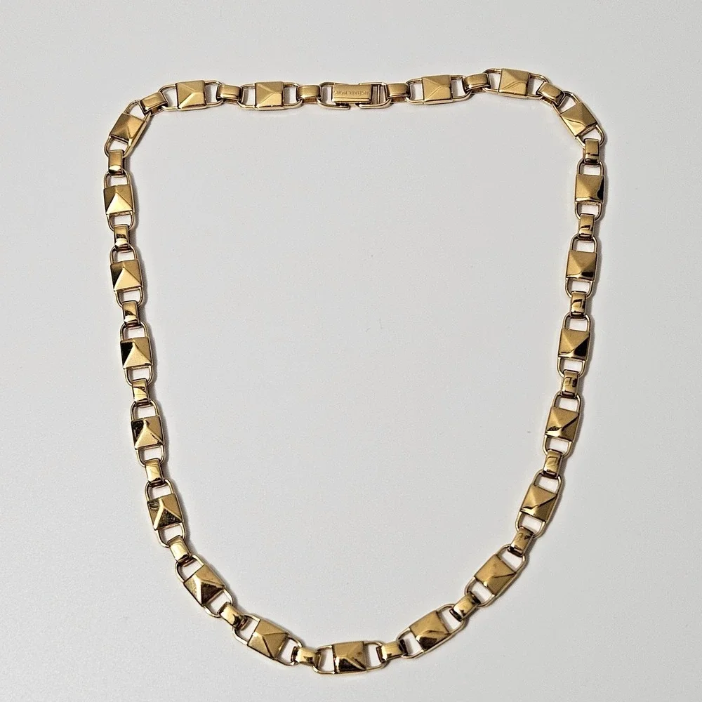 Michael Kors Sterling Silver Necklace Mercer Link Gold Plated 925 15